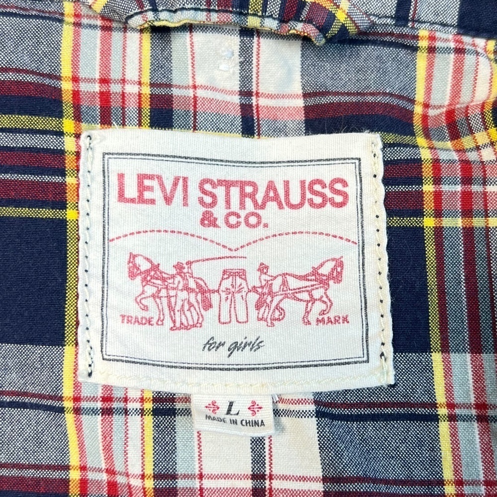 Levi’s Girls Plaid Hooded Zip Up Jacket Size Large - Picture 3 of 12